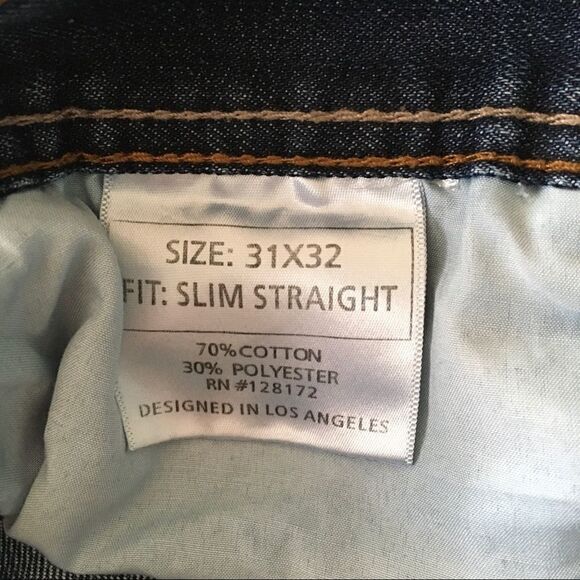 Ring of Fire Slim Straight Blue Jeans 31 x 32 - Picture 4 of 7